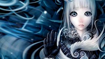 Athah Anime Girl Sad Blue White White Hair Blue Eyes 13 19 Inches