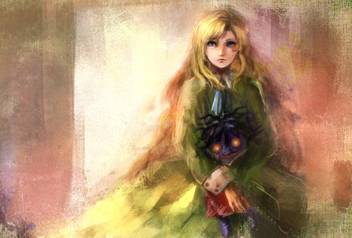 Athah Anime Ib Artistic Painting Girl Blonde Doll Scary Blue Eyes