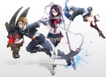 Athah Anime Original Glass Girl Boy Weapon Chain Long Hair Skirt School Uniform Glasses Pink Eyes
