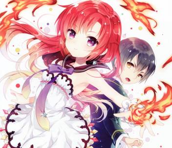 Athah Anime Original Bow Yellow Eyes Short Hair Long Hair Purple