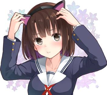 Athah Anime Saekano How To Raise A Boring Girlfriend Headband Animal Ears Megumi Katō Short Hair Brown Hair Brown Eyes Blush School Uniform 13 19 Inches Wall Poster Matte Finish Paper Print