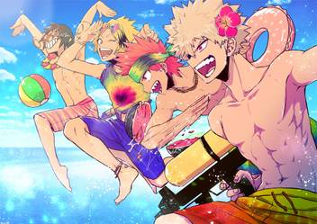 Athah Anime My Hero Academia Katsuki Bakugou Denki Kaminari Eijiro Kirishima Hanta Sero 13 19 Inches Wall Poster Matte Finish Paper Print Animation Cartoons Posters In India Buy Art Film
