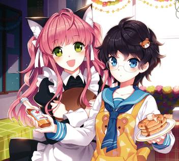 Athah Anime Original Nekogirl Short Hair Black Hair Blush Blue