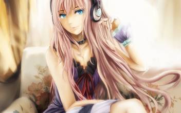 Athah Anime Vocaloid Ia Long Hair Blonde Headphones Blue Eyes