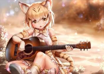 Athah Anime Kemono Friends Lion Guitar 13 19 Inches Wall Poster