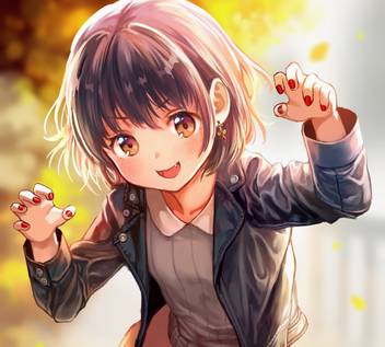 Athah Anime Original Short Hair Girl Cute Fangs Jacket 13 19