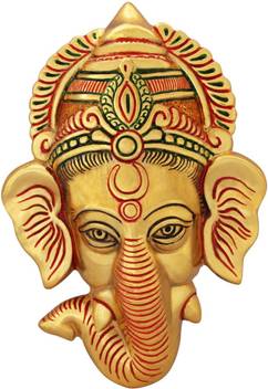 Handicrafts Paradise Wall Hanging Big Ganesha Face Painted In