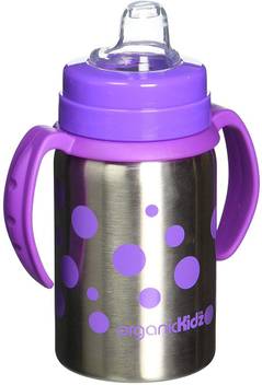 Organickidz Baby Grows Up Stainless Steel Bottle Set Lavender Dots 9 Ounce 266 Ml Buy Organickidz Milk Bottle Products In India Flipkart Com