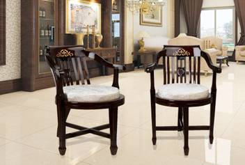 Dzyn Furnitures Ancient India Brown Solid Wood Living Room Chair
