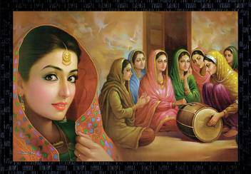 Janki Online Modern Art Canvas Rajasthani Village Scenery Large Glass Wall Paintings With Frame For Home Decoration Item For Bedroom For Sale Canvas 14 Inch X 20 Inch Painting Price In India
