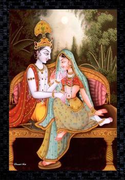 Janki Online Modern Art Canvas Radha Krishna Large Glass Wall