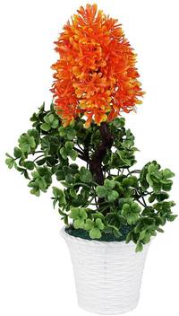 Shrih Artificial Beautiful Decorative Tilted Bonsai Plant With Orange Flowers And Green Leaves Bonsai Wild Artificial Plant With Pot Price In India Buy Shrih Artificial Beautiful Decorative Tilted Bonsai Plant With
