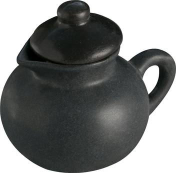 Clay Aesthetics Matt Balck Color Small Milk Pot Round Or Oil Pourer With Lid 0 25 L Ceramic Pickle Jar Price In India Buy Clay Aesthetics Matt Balck Color Small Milk