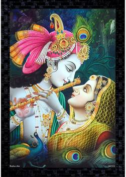Janki God Radha Krishna Wall Paintings Withframe Home Decoration