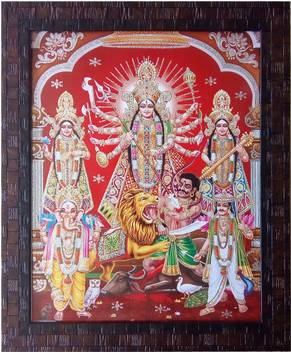 Art Collection Goddess Durga Devi Durga Killing Daemon Mahishasurmardini  Durga Poster Durga Maa Photo Frame For