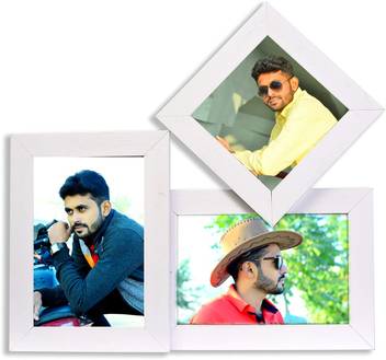 Magic Gift Wood Photo Frame White 3 Photos