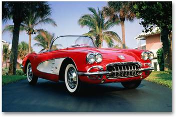 Car Wall Poster Chevrolet Corvette Vintage Cars Hd Quality