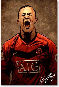 Manchester United F C Wall Poster Wayne Rooney Fan Art Hd Quality Football Poster Paper Print Sports Posters In India Buy Art Film Design Movie Music Nature And