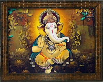 Indianara Ganesha Painting 1317 Digital Reprint 13 Inch X 10 6