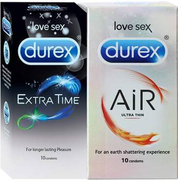 Durex Condoms Combo Pack 10 Air Ultra Thin 10 Extra Time 10x2 20 Condom Price In India Buy Durex Condoms Combo Pack 10 Air Ultra Thin 10 Extra Time 10x2 20 Condom Online At Flipkart Com Great savings & free delivery / collection on many items. durex condoms combo pack 10 air ultra thin 10 extra time 10x2 20 condom
