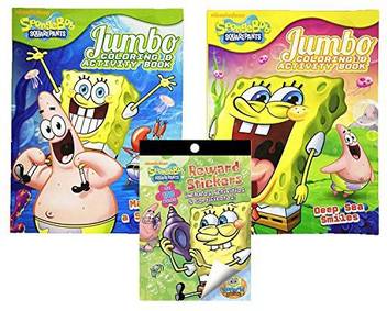 Genrc Spongebob Squarepants 64 Page Jumbo Coloring Books Over 250 Pages Reward Sticker Activity Book W Over 100 Stickers Spongebob Squarepants 64 Page Jumbo Coloring Books Over 250 Pages