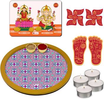 Indigifts Puja Thali Puja Plate Diwali Gift Items Pooja Items