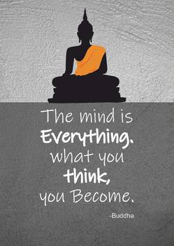 The Mind Is Everything Buddha Quote Poster Size 12 X 18 Inch