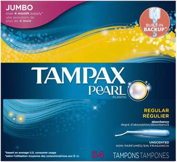 Tampax Pearl Plastic Tampons Regular Absorbency Unscented