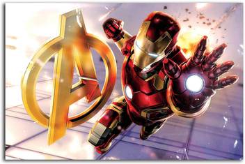 Avengers Poster Iron Man Symbol Fan Art Superheroes Large Size Poster Hd Quality 36 Inches X
