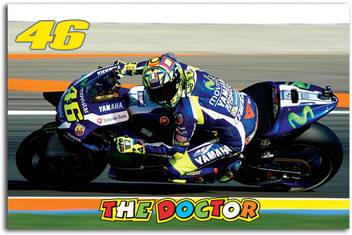 Moto Gp Wall Poster Valentino Rossi The Doctor 4th In Motogp World Championship Movistar Yamaha Moto
