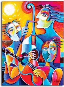 Pixelartz Canvas Painting Cubism Abstract Artwork 12 X 10
