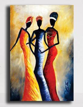 Pixelartz Canvas Painting African Art Iii 18 X 23 Without
