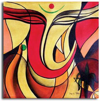 Pixelartz Canvas Painting Abstract Painting Of Ganesha Without