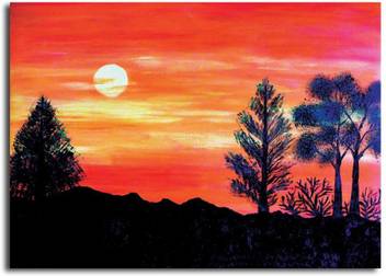 Pixelartz Canvas Painting Sunset Landscape Painting