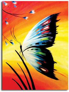 Pixelartz Canvas Painting Butterfly Without Frame Digital