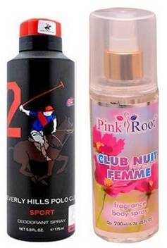 Pink Root Club Nuit Femme Mist 200ml With Bhpc Polo Black Deo 175ml Price In India Buy Pink Root Club Nuit Femme Mist 200ml With Bhpc Polo Black Deo 175ml Online