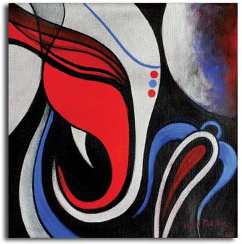 Pixelartz Canvas Painting Abstract Painting Of Ganesha Ii