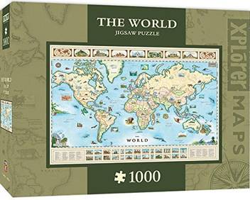 Masterpieces Xplorer The World Map 1000 Piece Jigsaw Puzzle World Map 1000 Piece Jigsaw Puzzle