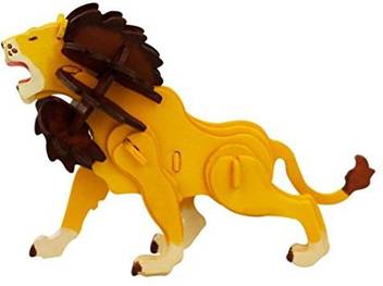 Genrc Lion 3d Puzzle Walking Wooden Robot Fun Build Toy Creative