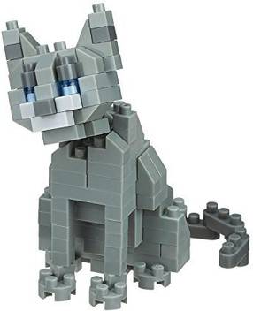 Nanoblock Russian Blue Cat Building Kit Gray Russian Blue Cat