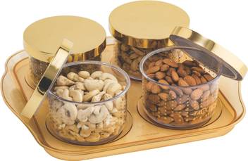 Sarangware Impulse Dry Fruit Box 4pcs Plastic Decorative Platter