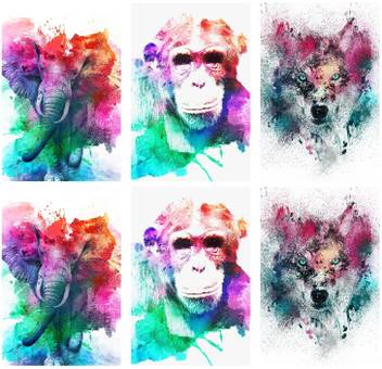 Set Of 6 Posters Rolled In A Tube With Water Color Painting For A Elephant Animal With a help of our photo to drawing online service you can apply any of the image effects free.
