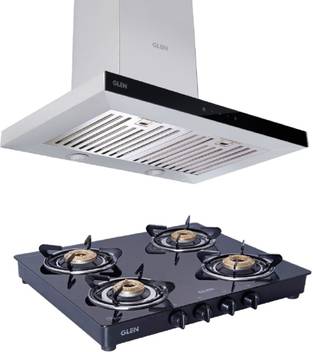 Glen 60 Cm 1000 M3 Hr Chimney With 4 Brass Burner Gas Stove Combo Wall Mounted Chimney Price In India Buy Glen 60 Cm 1000 M3 Hr Chimney With 4 Brass Burner Gas