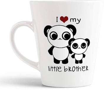 Ikraft I Love My Little Brother Cute Panda Printed Conical Coffeemug The Best Gift For Brother 12oz Tea Cup Ceramic Mug Price In India Buy Ikraft I Love My Little Brother Cute Panda Printed