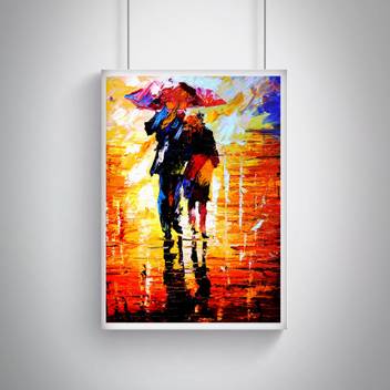 Cool, Trendy, Quirky Posters "Couple canvas painting design" Add some  quirkiness to your walls Rolled Posters Frame not Included (12 x 18 IN)  Fine Art Print - Animals, Art & Paintings, Decorative