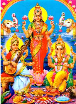 AH Decals Medium Religious God Ganesha Ganpati with Goddess Laxmi Saraswati  Wall Sticker for Diwali Navratri Occassion (60cm X 40 cm) Sticker Price in  India - Buy AH Decals Medium Religious God