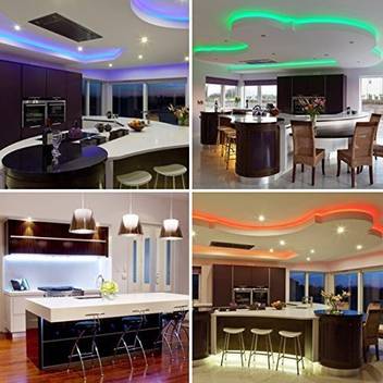 Amicikart Non Waterproof 5050 Rgb Led Strip 5 Meters Length With 24 Key Remote And 2amp Adaptor Recessed Ceiling Lamp