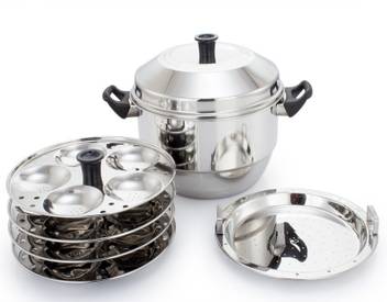 Mitali Stainless Steel Idli Cooker Maker Steamer With 3 Idly Plates And 1 Steamer Dhokla Plate 12 Idlis Induction Standard Idli Maker Price In India Buy Mitali Stainless Steel Idli Cooker Maker Steamer With 3