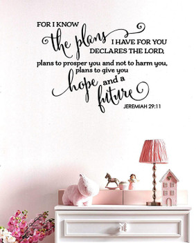 Tools Home Improvement Jeremiah 29 11 Bible Verse For I Know The Plans I Have For You Wall Decal Wallpaper Wall Stickers Murals