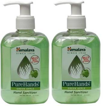 Himalaya Pure Hand Sanitizer Green Apple Fragrance Combo Of 2 Pack 250 Ml Each Total 500 Ml Hand Sanitizer Pump Dispenser Price In India Buy Himalaya Pure Hand Sanitizer Green Apple